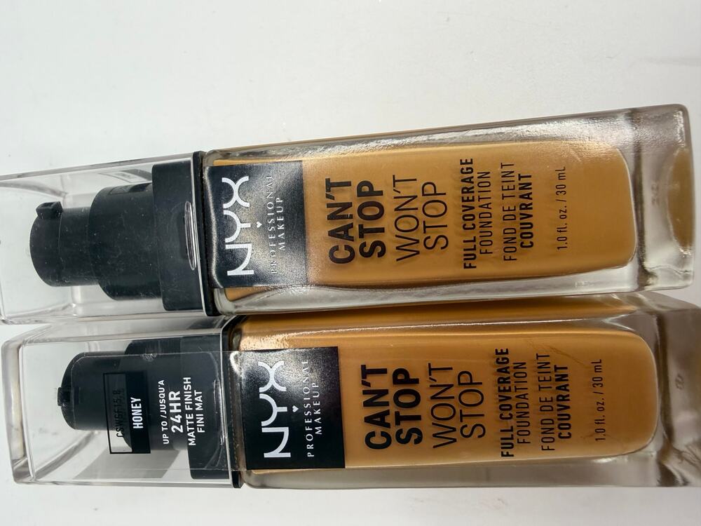 NYX Can't Stop Won't Stop Foundation Lot 2 Honey Golden Full Coverage 1oz
